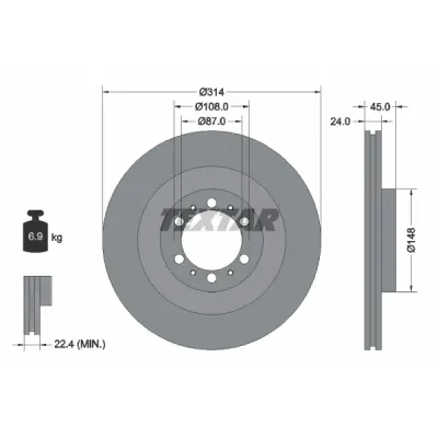 Disc frana TEXTAR 92144803
