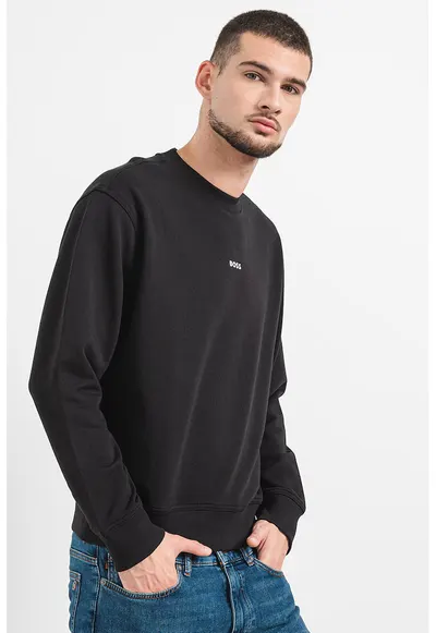 Bluza de trening cu croiala lejera WeSmallCrew - Negru