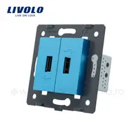 Modul Priza dubla USB Albastru