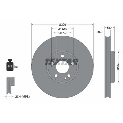 Disc frana TEXTAR 92258003