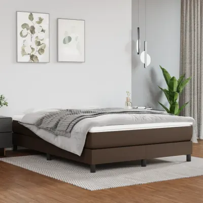 vidaXL Saltea cu arcuri buzunar, fermitate medie, maro, 140x190x20 cm, piele ecologică