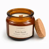 Lumânare parfumată din ceară de soia Rosée Royale - Trandafir și Piper Roz 90 g - Verde salvie