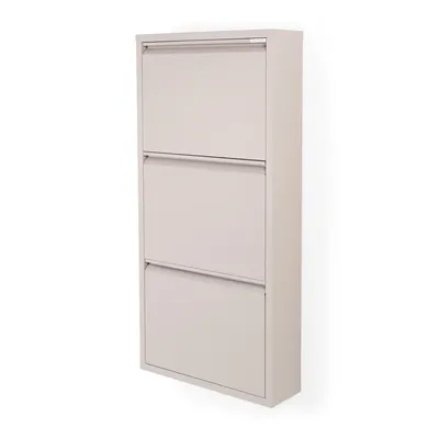 Pantofar taupe cu deschidere înclinată din metal 50x103x15 cm Billy – Spinder Design