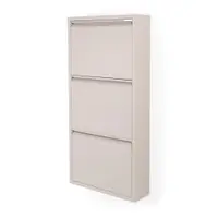 Pantofar taupe cu deschidere înclinată din metal 50x103x15 cm Billy – Spinder Design