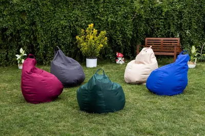 Fotoliu puf Bean bag verde XXL cu husa interioara