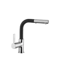 Baterie bucatarie Celesta Cosmo 1010015 monocomanda pipa extractibila perlator cu doua functii cromat/negru metalic