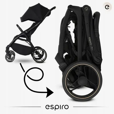 Carucior pentru copii Espiro Flow Vanilla 0-22 kg cu suspensii, suport reglabil pentru picioare, bara de protectie pivotanta, accesorii incluse