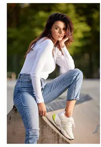 Bluza dama - Bumbac/Elastan-Alb