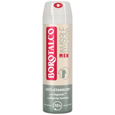 Deodorant Spray Antiperspirant pentru Bărbați Invisible, 150 ml, Borotalco