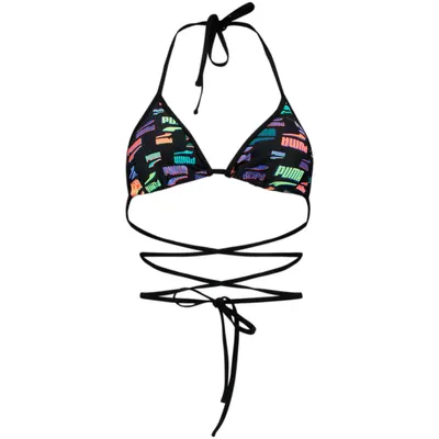 Top baie femei Puma Swim Women Wrap Triangle 1p, Negru