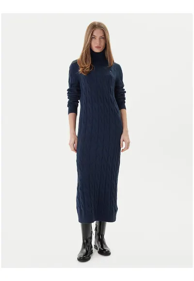 Rochie tricotata dama bleumarin