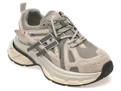 Pantofi sport GRYXX gri, 8891, din material textil si piele naturala