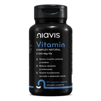 Vitamin Complex Natural C+D3+Mg+Se 60 cps, Niavis