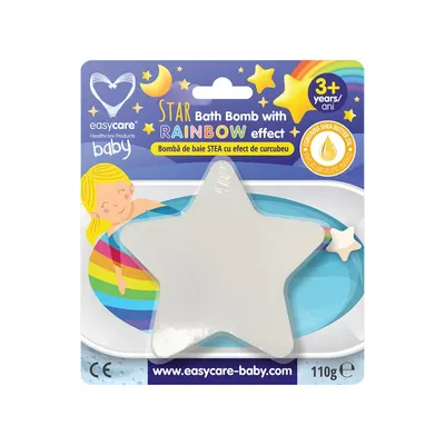 Bomba de baie cu efect de curcubeu Stea 110g Easycare Baby