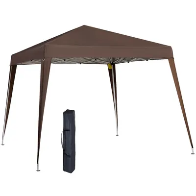 Foisor pliabil pentru gradina, Outsunny, 2.4x2.4m, Cafeniu, Tesatura Oxford,otel