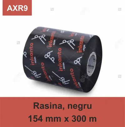 Ribon ARMOR Inkanto AXR9, rasina (resin), negru, 154mmx300M, OUT