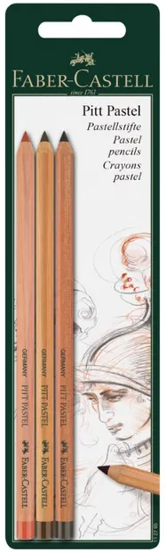 Set de creioane Faber-Castell Pitt Pastel - 3 culori