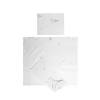Set lenjerie patut 120x60 cm Tiny Dream 3 piese bumbac ranforce Giraffe White