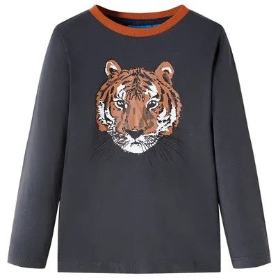 Tricou pentru copii cu mâneci lungi, antracit, 116