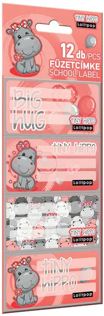 Etichete școlare Lizzy Card Lollipop - Thiny Hippo, 12 buc