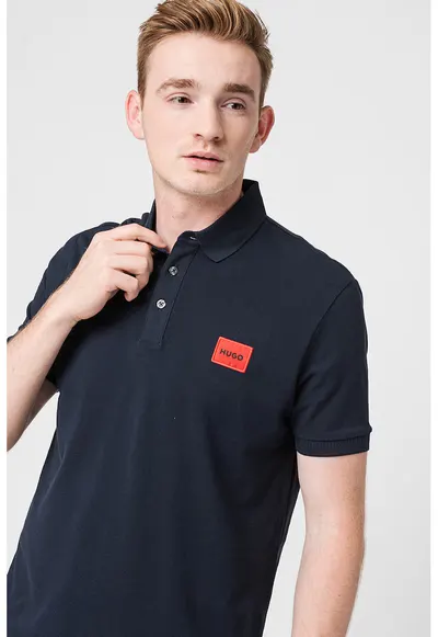 Tricou polo slim fit Dereso - Bleumarin