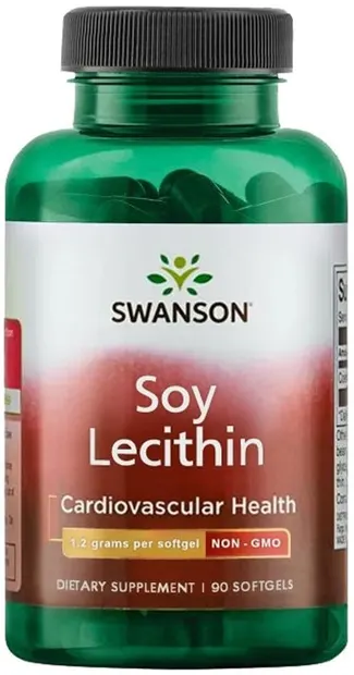 Soy Lecithin, 1.2 g, 90 capsule moi, Swanson