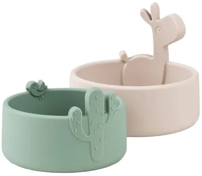 Set boluri din silicon Done by Deer - Lalee Sand/Green, 2 buc
