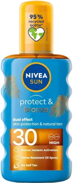 Nivea Sun Ulei de protecție solară Protect & Bronze, SPF30, 200 ml
