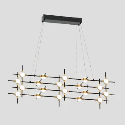 Modular Led Pendant 48w 3000k, Negru+gold