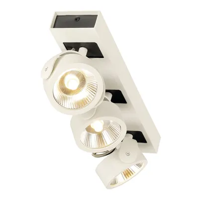 Corp iluminat TAVAN, lumenul Kalu lumini perete, perete Alb si tavan, cu trei capete, cu LED-uri, 3000K, alb / negru, 60 °