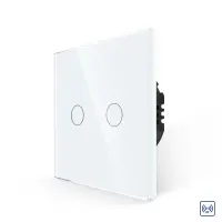 Intrerupator Dublu RF433 cu Touch din Sticla LUXION