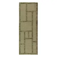 Covor tip traversă verde țesut manual din lână 80x230 cm Harris Modula Wool – Flair Rugs