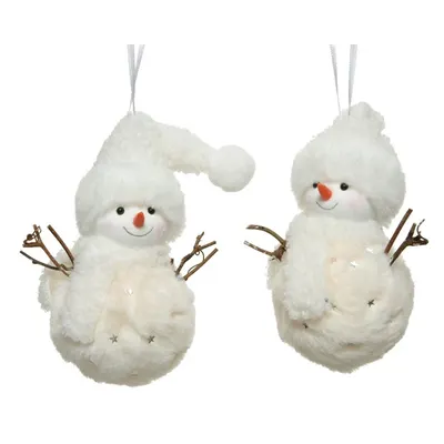 Figurina - Snowman Polyester Faux Fur Silver Stars - mai multe modele