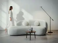 Canapea curbata Lunis crem