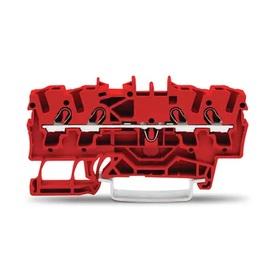 4-conductor through terminal block; 2.5 mm²; suitable for Ex e II applications; side and center marking; for DIN-rail 35 x 15 and 35 x 7.5; Push-in CAGE CLAMP®; 2,50 mm²; red