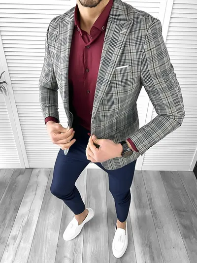 Tinuta barbati smart casual Pantaloni + Camasa + Sacou 10564