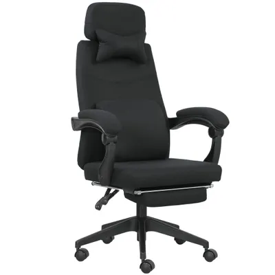 Vinsetto Fotoliu de birou mare confort spătar reglabil suport pentru picioare role 360° lin 62 x 68 x 127 cm negru | Aosom Romania