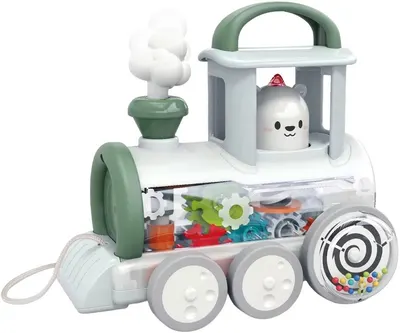 Jucărie de tras Hola Toys – Locomotivă cu mecanism cu aburi