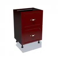 Corp inferior 50 cu 2 sertare metalice pentru greutate Zebra MDF tulip rosu