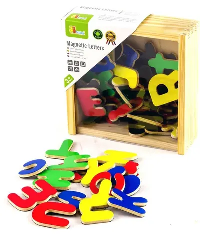 Set educațional Viga Toys - Litere magnetice, alfabet latin