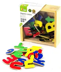 Set educațional Viga Toys - Litere magnetice, alfabet latin