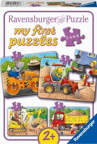Puzzle Ravensburger 4 în 1 - Primul meu șantier de construcții Puzzle cu animale