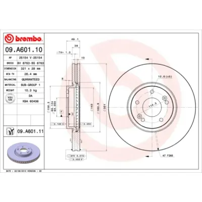 Disc frana BREMBO 09.A601.11