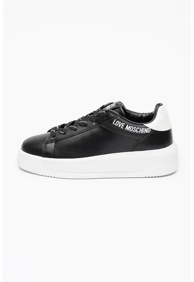Pantofi sport low-cut din piele Eclipse - Alb/Negru