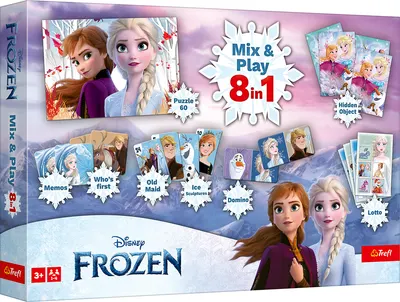 Joc de societate Mix & Play 8 în 1 - Frozen - Pentru copii