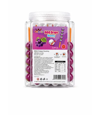 Jeleu Gummy Grape Candy Sticks 10 Gr (30 Buc/Bol) En-gross