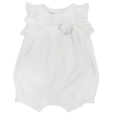 Salopeta bebelusi Chicco broderie engleza, Alb, 01687-70MFCO