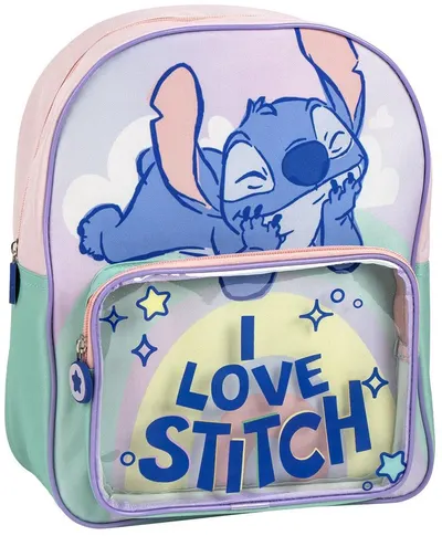 Ghiozdan pentru grădiniță Cerda Stitch - Cu buzunar transparent frontal