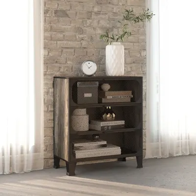 vidaXL Dulap de depozitare,gri,72x36x82cm,metal și MDF
