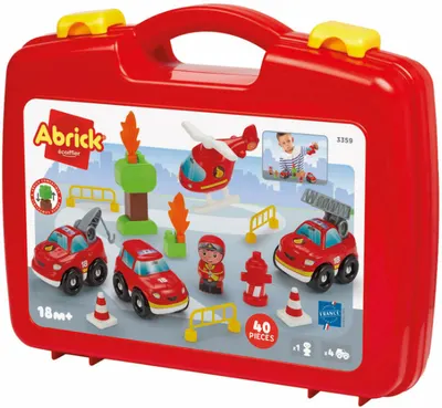 Set de joacă Ecoiffier Abrick - Pompieri, 40 de bucăți